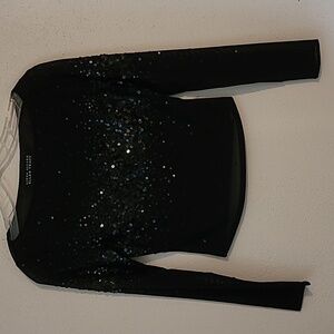 Linda Allard Ellen Tracy sequin black top
